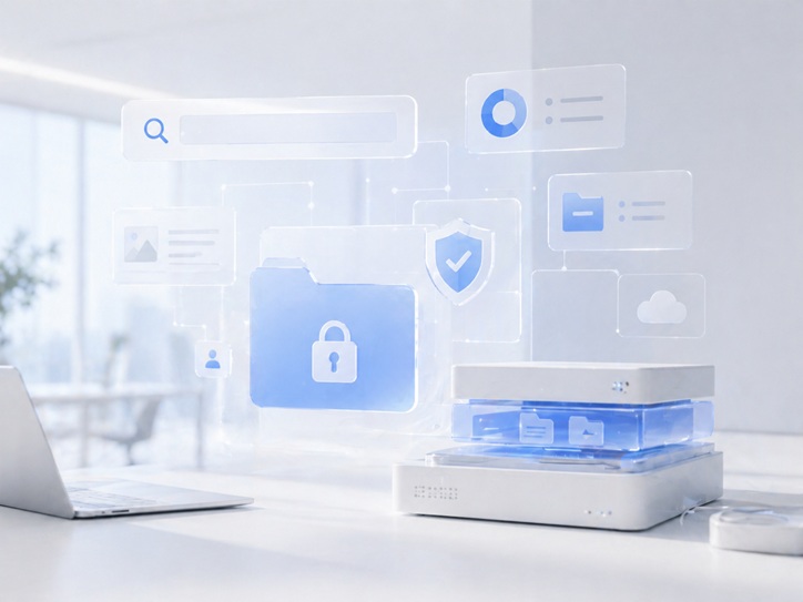 Search, security, and storage efficiency visual